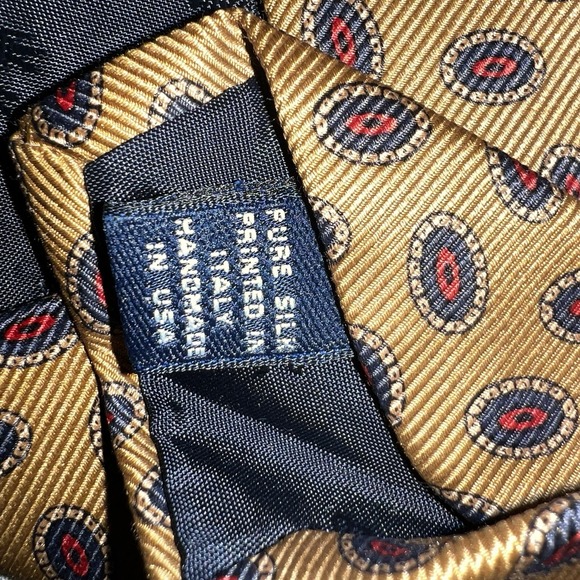 Brooks Brothers Makers Gold/Blue/Red  Silk Men's Neck Tie - Picture 3 of 7